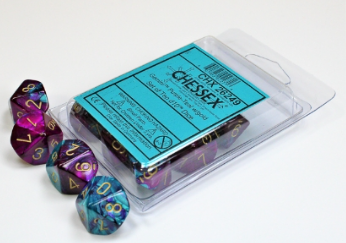 10D10 Gemini Series Dice Set | Purple & Teal