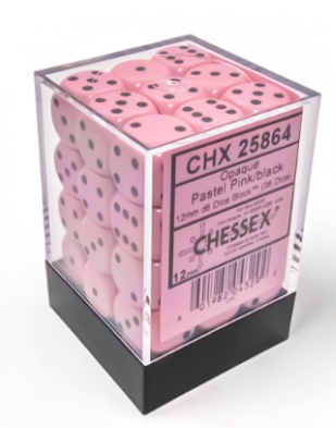 36D6 Opaque Dice Set | Pastel Pink