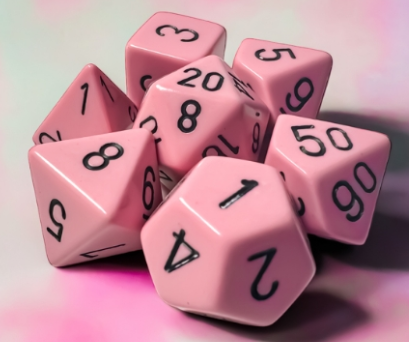 7DPoly Opaque Dice Set | Pastel Pink
