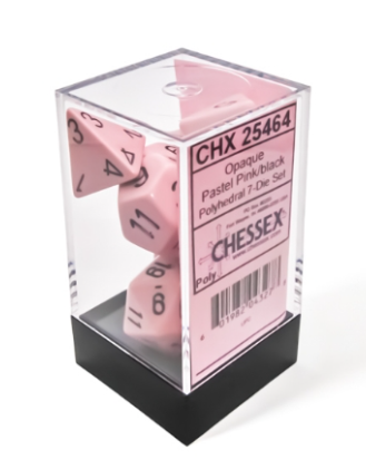 7DPoly Opaque Dice Set | Pastel Pink