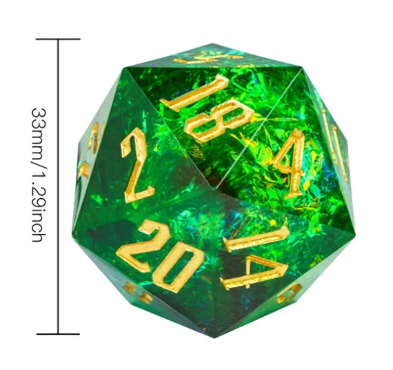 UD GIANT Resin Sharp Edge 33MM D20 | Emerald
