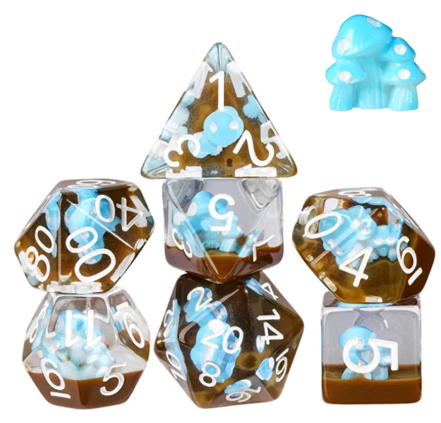 UD Floral Inclusion Standard Dice Set | Mushroom (Kōkako)
