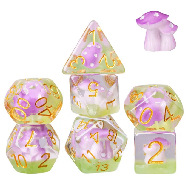 UD Floral Inclusion Standard Dice Set | Mushroom (Amethystina)