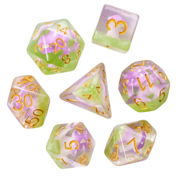 UD Floral Inclusion Standard Dice Set | Mushroom (Amethystina)