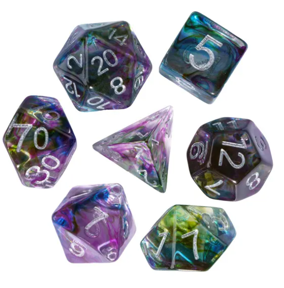 UD "Warlock" Transparent Swirl Standard Dice Set