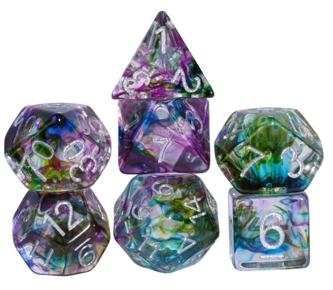 UD "Warlock" Transparent Swirl Standard Dice Set