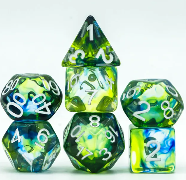 UD "Ranger" Transparent Swirl Standard Dice Set