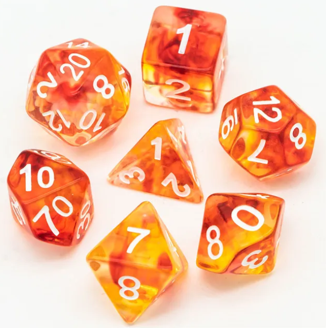UD "Fighter" Transparent Swirl Standard Dice Set
