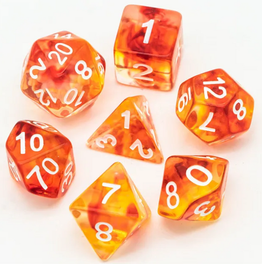 UD "Fighter" Transparent Swirl Standard Dice Set