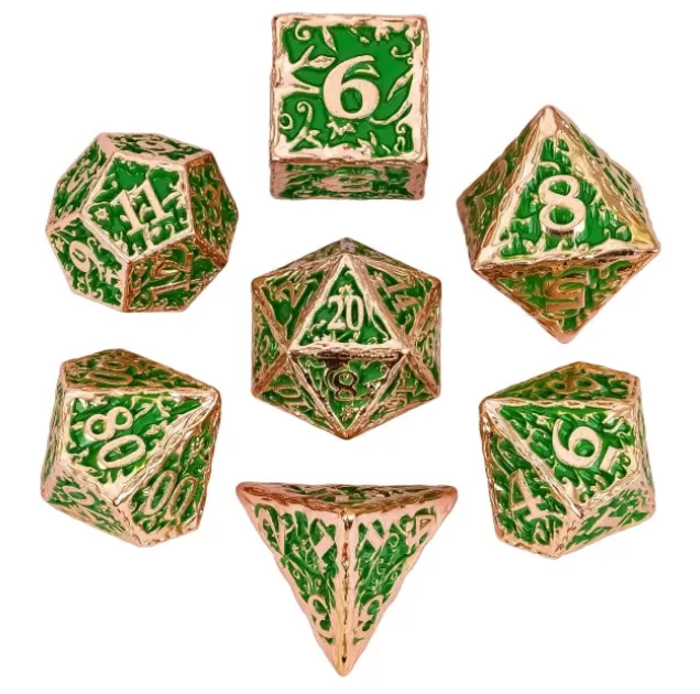 UD "Druid" Full Metal Standard Dice Set | Meadow