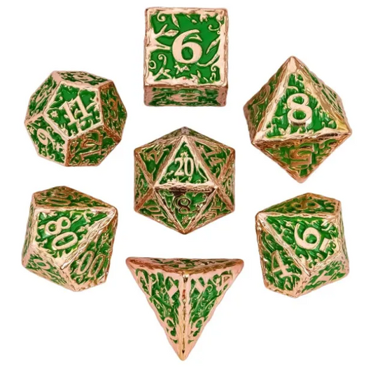 UD "Druid" Full Metal Standard Dice Set | Meadow
