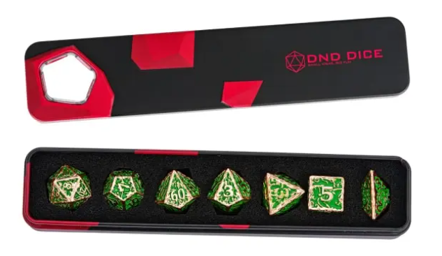 UD "Druid" Full Metal Standard Dice Set | Meadow
