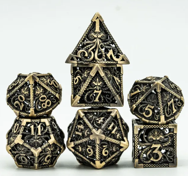 UD Hollow Metal Standard Dice Set | Cthulhu - Bronze