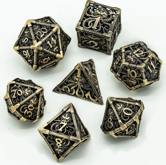 UD Hollow Metal Standard Dice Set | Cthulhu - Bronze
