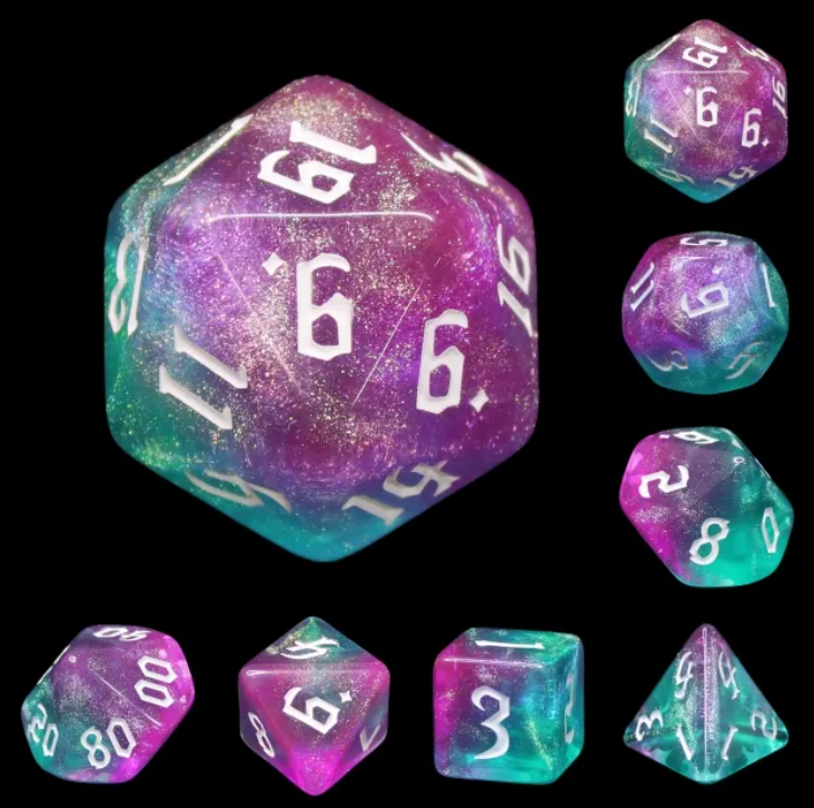 HD Gothic "Magic Wand" Aurora Standard Dice Set