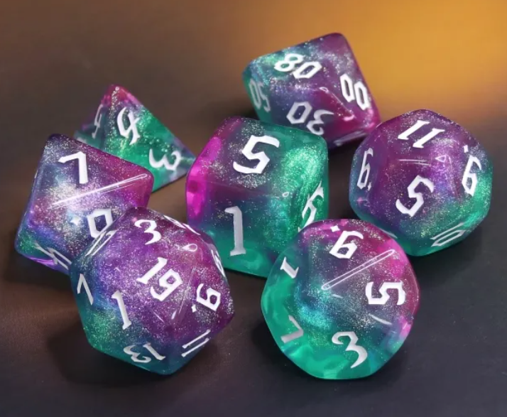 HD Gothic "Magic Wand" Aurora Standard Dice Set