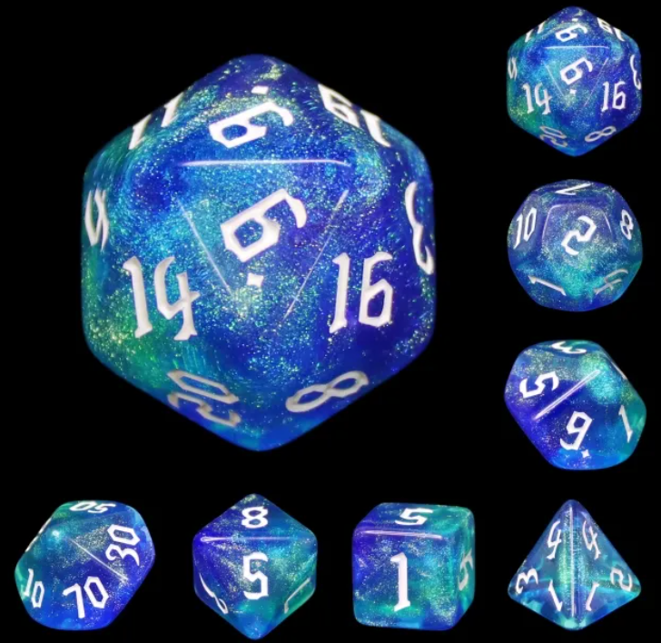 HD Gothic "Meteor Storms" Aurora Standard Dice Set