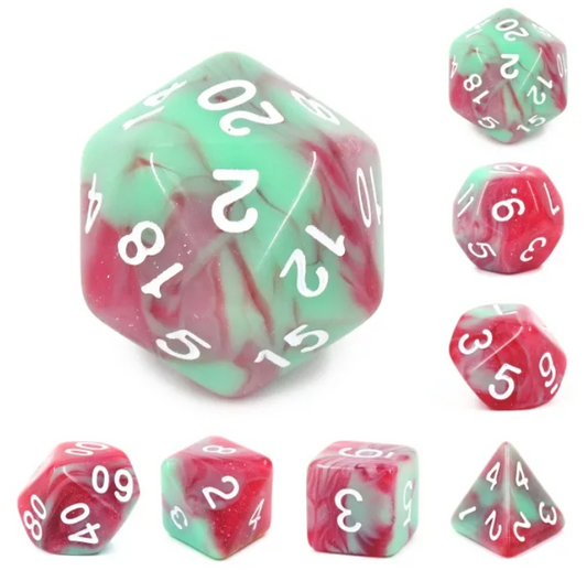HD "Strawberry Cream" Aurora Standard Dice Set