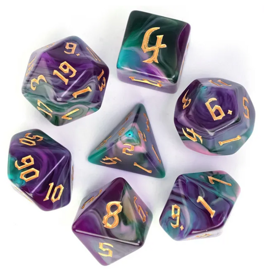 UD Gothic "Orchid Spring" Blend Standard Dice Set