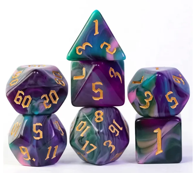 UD Gothic "Orchid Spring" Blend Standard Dice Set