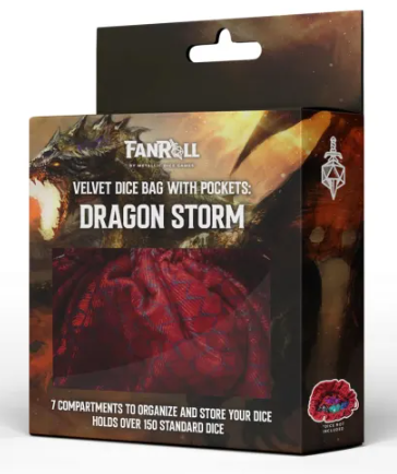 FR Velvet Compartment Dice Bag | Red Dragon Storm