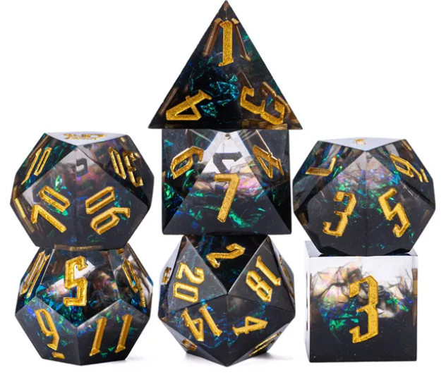 UD Resin Sharp Edge Standard Dice Set | Shadow