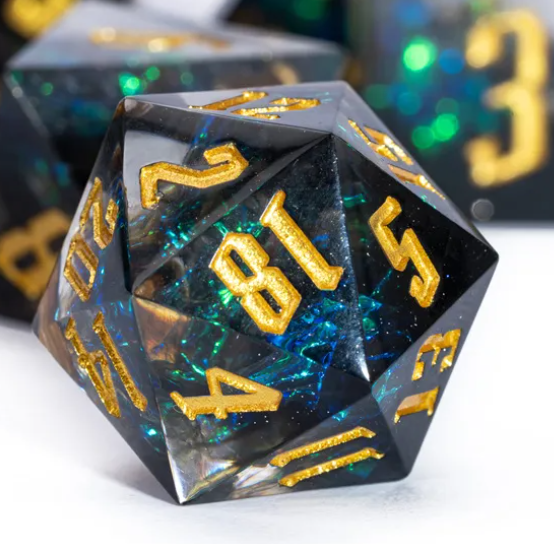 UD Resin Sharp Edge Standard Dice Set | Shadow