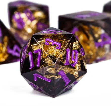 UD Resin Sharp Edge Standard Dice Set | Raven