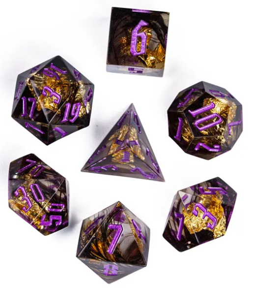 UD Resin Sharp Edge Standard Dice Set | Raven