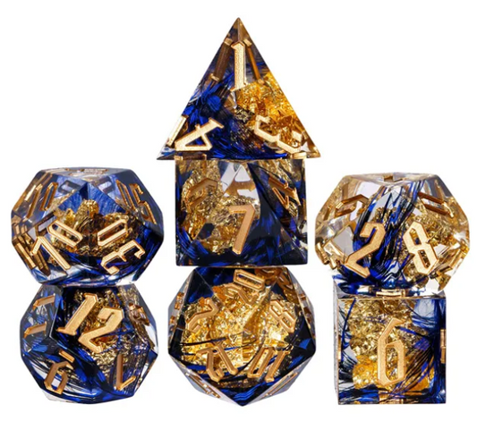 UD Resin Sharp Edge Standard Dice Set | Bluebird
