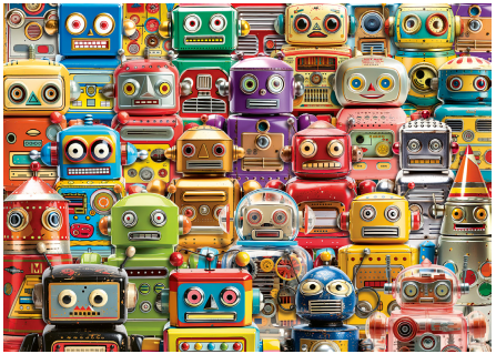 sale - Retro Robots | 500 pc Large Format Puzzle