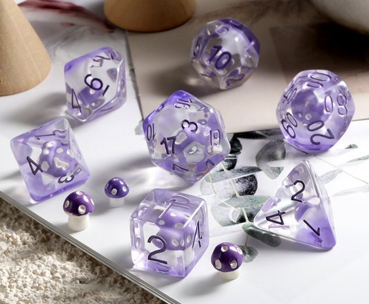 DH Floral Inclusion Standard Dice Set | Mushroom - Purple