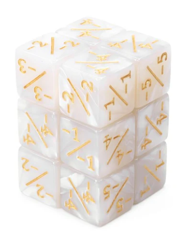 HD MTG 12D6 Negative Counter Dice Set | White Pearl