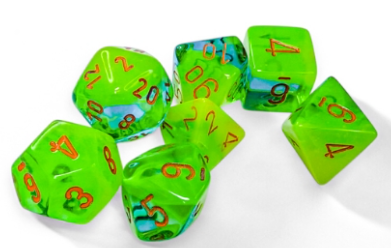 7DPoly Gemini Series Dice Set | Plasma Green
