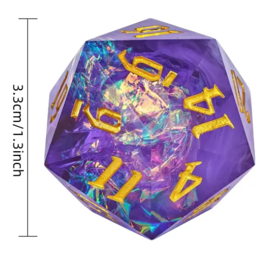 UD GIANT Resin Sharp Edge 33MM D20 | Amethyst