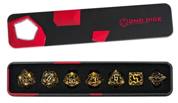 UD Hollow Metal Standard Dice Set | Dragon Bloom