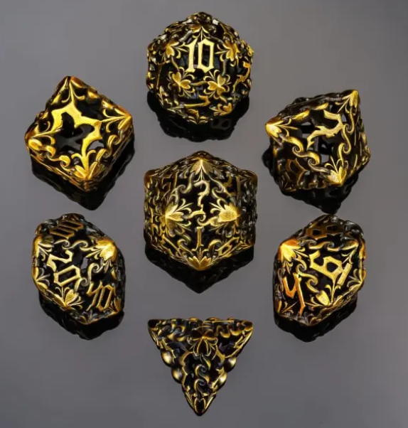 UD Hollow Metal Standard Dice Set | Dragon Bloom