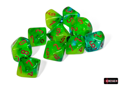 10D10 Gemini Series Dice Set | Luminary Plasma Green