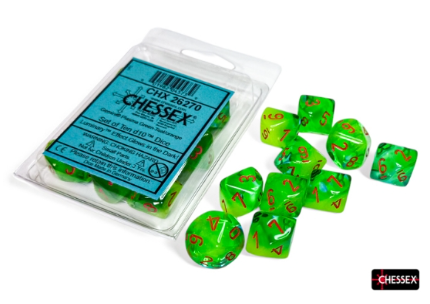 10D10 Gemini Series Dice Set | Luminary Plasma Green