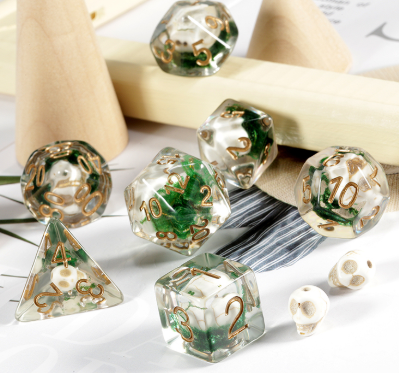 DH Object Inclusion Standard Dice Set | Mossy Skull