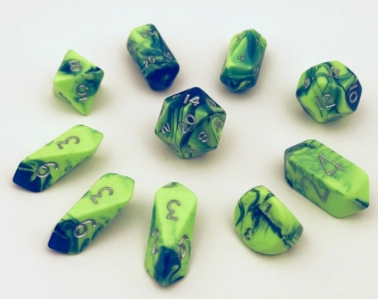 CYC 10pc. Hybrid Dice Set | Toxic Green & Blue