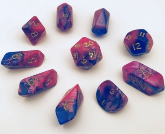 CYC 10pc. Hybrid Dice Set | Toxic Blue & Pink