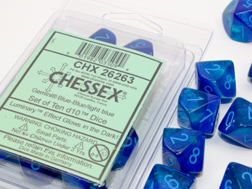 SALE - 10D10 Gemini Series Dice Set | Luminary Blue