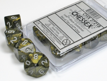 DISC 10D10 Leaf Series Dice Set | Black & Gold