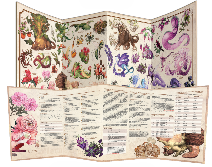 D&D 5E: A Field Guide to Floral Dragons | GM Screen