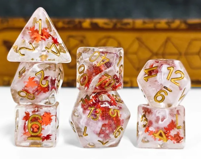 HS Floral Inclusion Dice Set | Maple Leaf