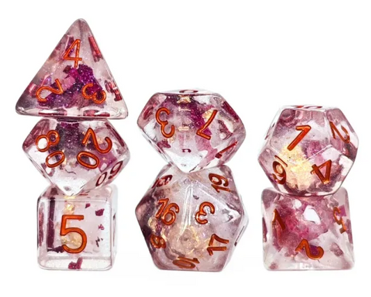 HS Floral Inclusion Standard Dice Set | Rose