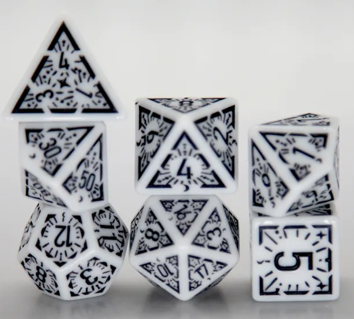 HS Opaque Standard Dice Set | Dawn Star - Black