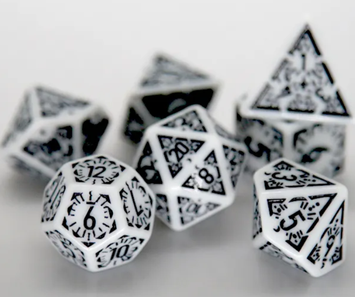 HS Opaque Standard Dice Set | Dawn Star - Black