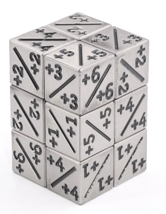 HD MTG 12D6 Positive Counter Dice Set | Silver